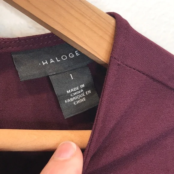 HALOGEN Deep Purple Tunic with Tie Back Plus Size - Picture 6 of 6